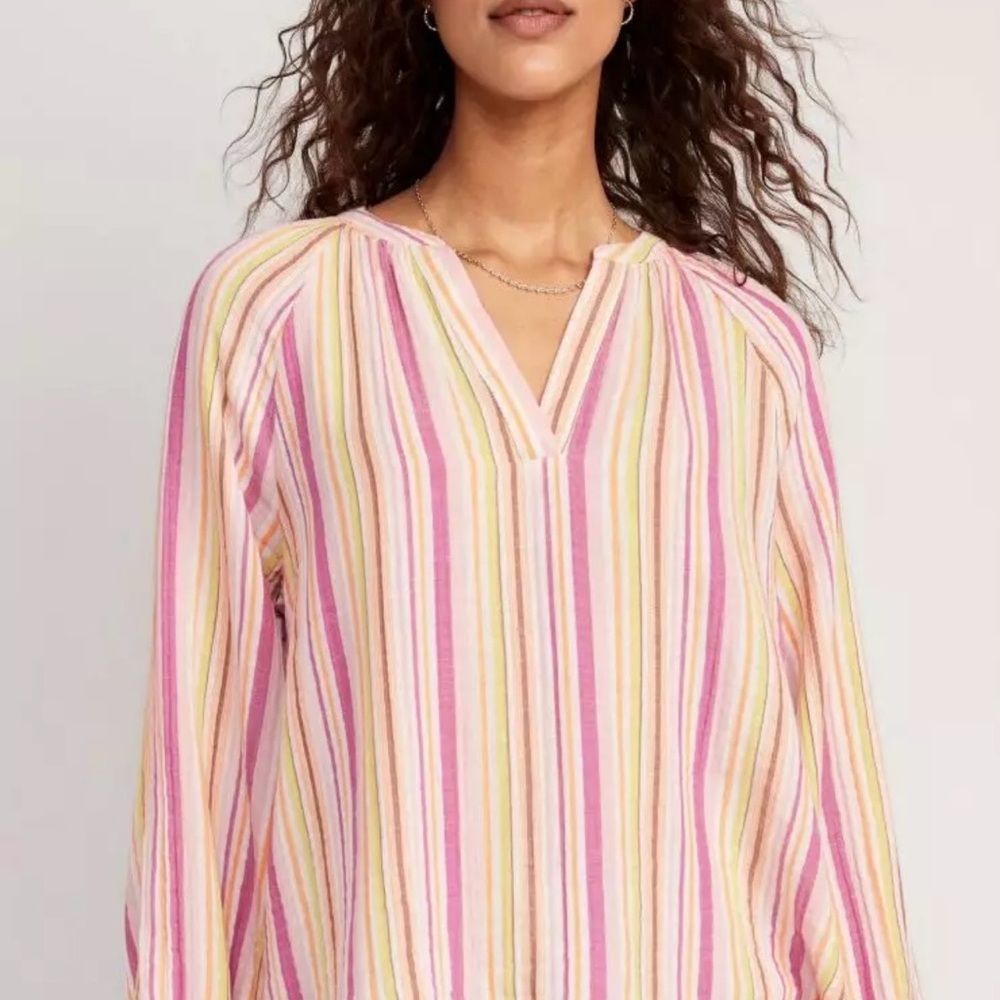 Linen blend top